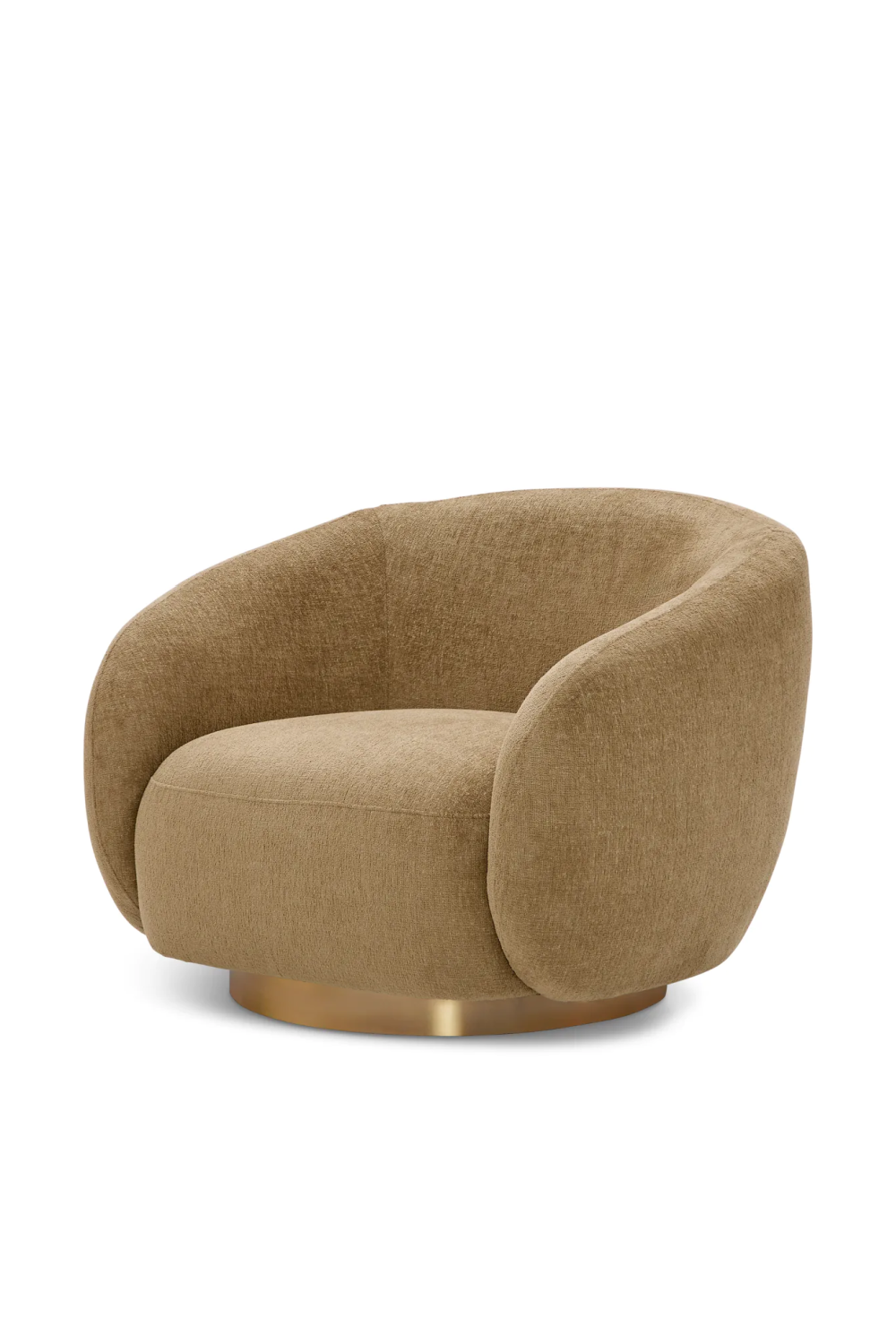 Brass Base Curved Swivel Chair | Eichholtz Brice | Oroa.com