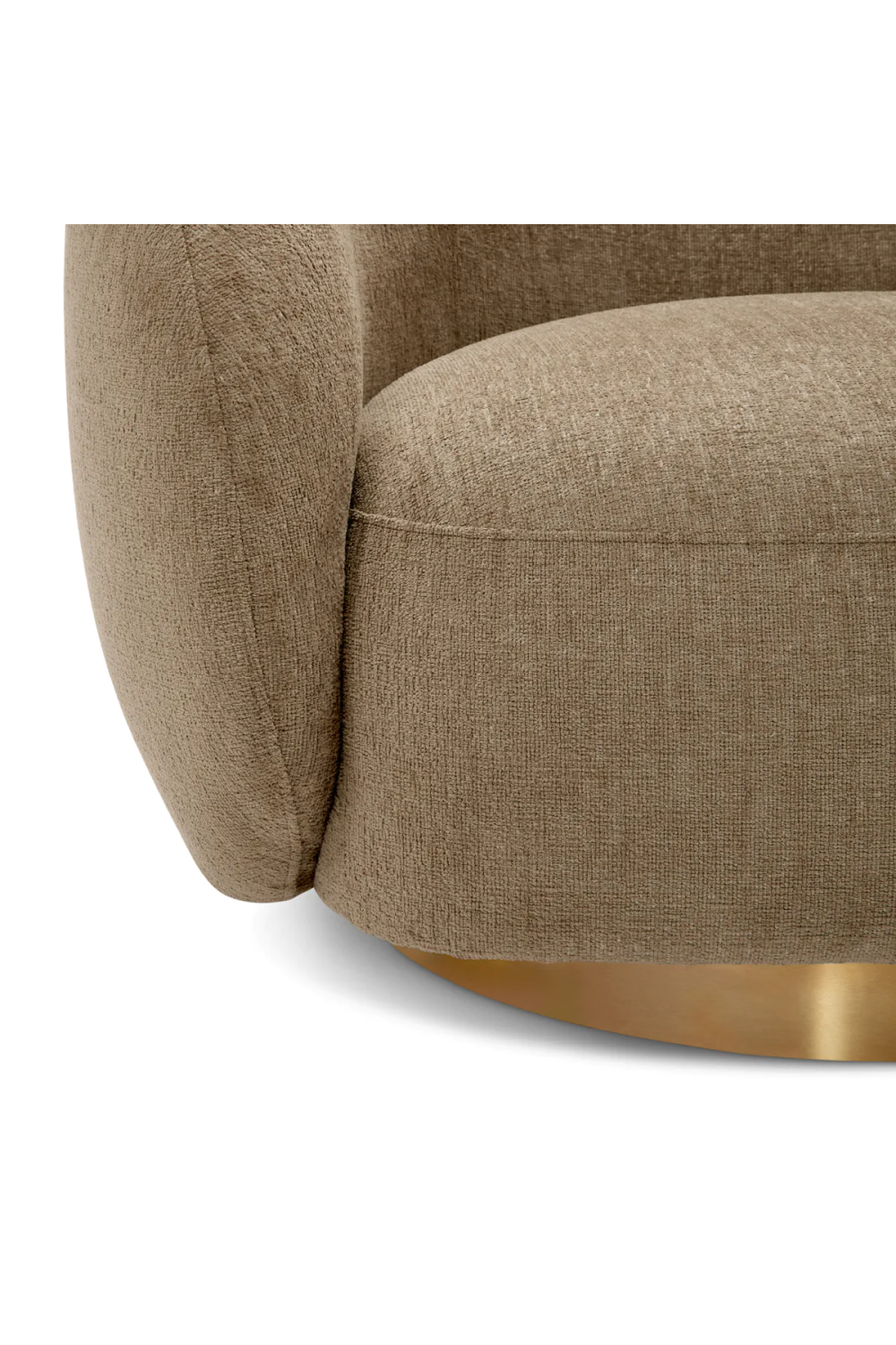 Brass Base Curved Swivel Chair | Eichholtz Brice | Oroa.com