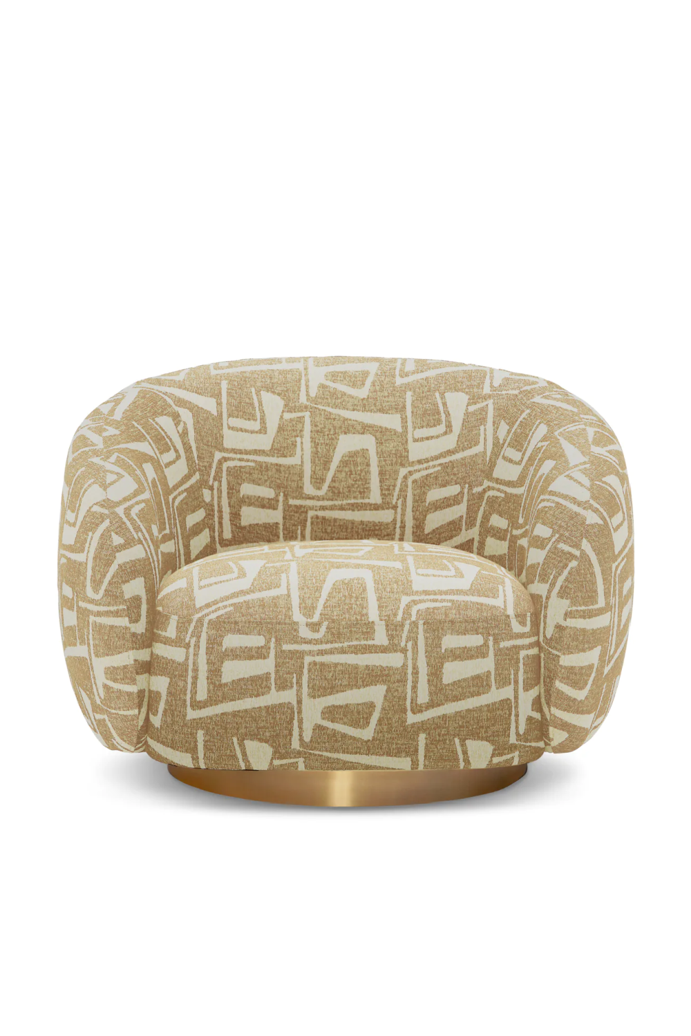 Brass Base Curved Swivel Chair | Eichholtz Brice | Oroa.com