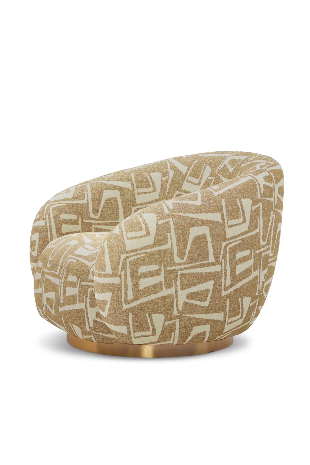 Brass Base Curved Swivel Chair | Eichholtz Brice | Oroa.com