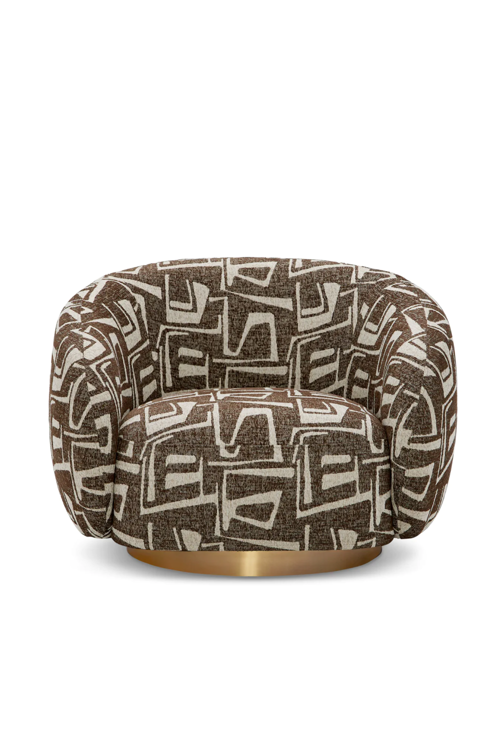 Brass Base Curved Swivel Chair | Eichholtz Brice | Oroa.com