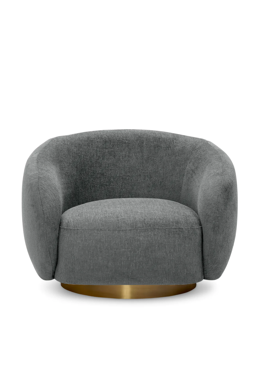 Brass Base Curved Swivel Chair | Eichholtz Brice | Oroa.com