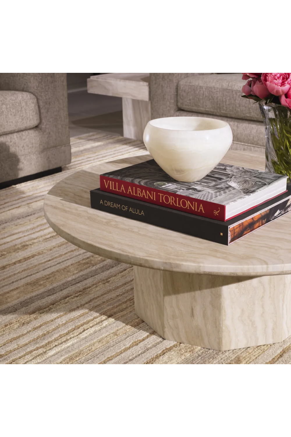 Round Travertine Coffee Table | Met x Eichholtz Florence | Oroa.com
