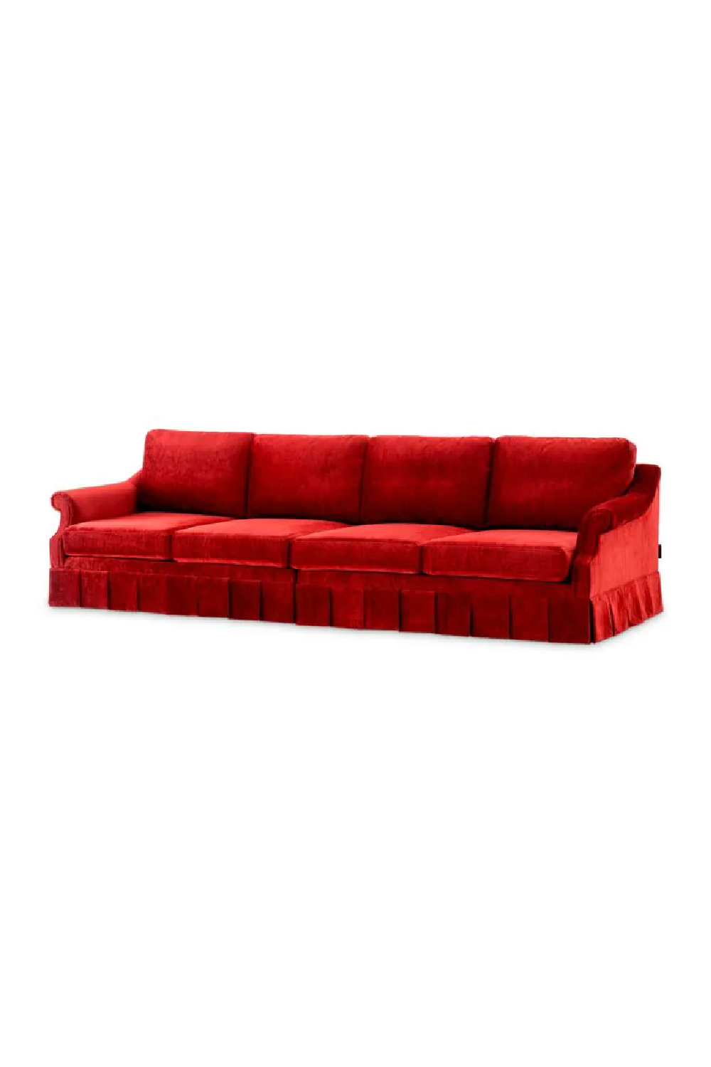 Red Velvet Frilled Sofa | Met x Eichholtz Verplanck