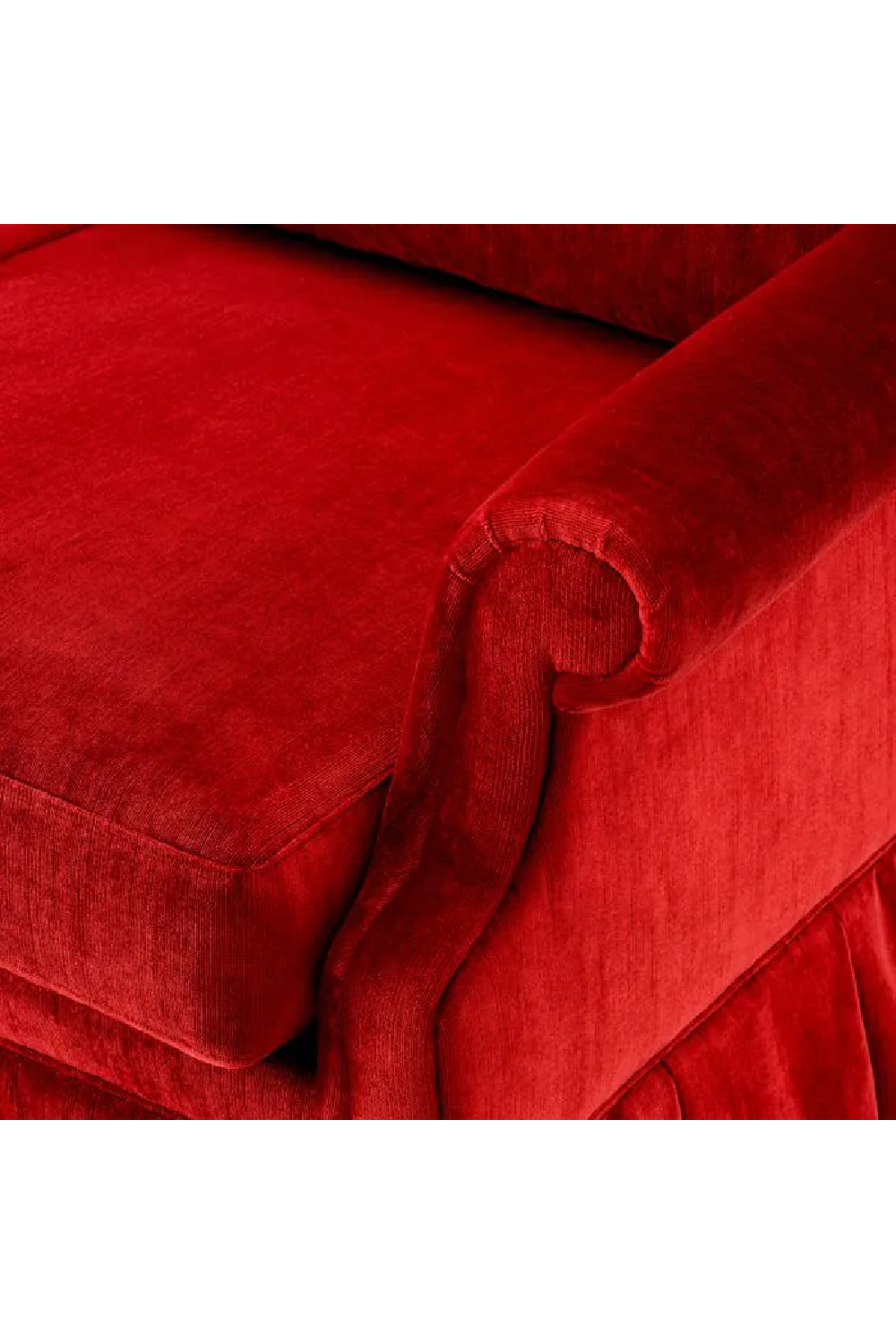 Red Velvet Frilled Sofa | Met x Eichholtz Verplanck