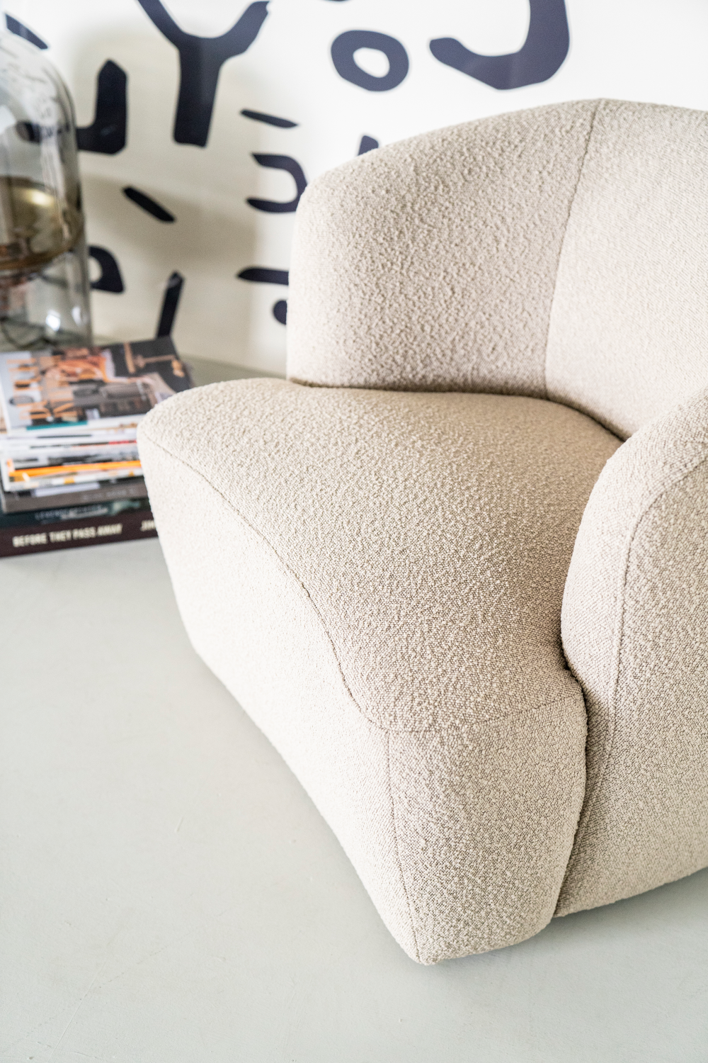 Boucle Upholstered Barrel Chair | Eleonora Charlotte | OROA.com