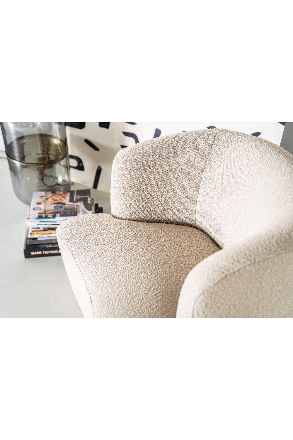 Boucle Upholstered Barrel Chair | Eleonora Charlotte | OROA.com
