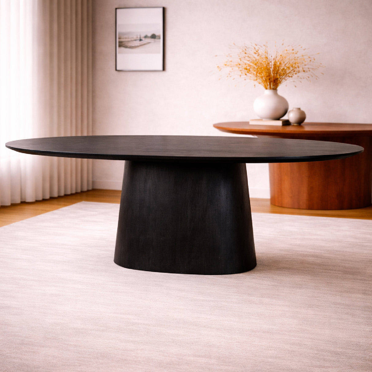 Mango Wood Pedestal Dining Table M | Oroa.com