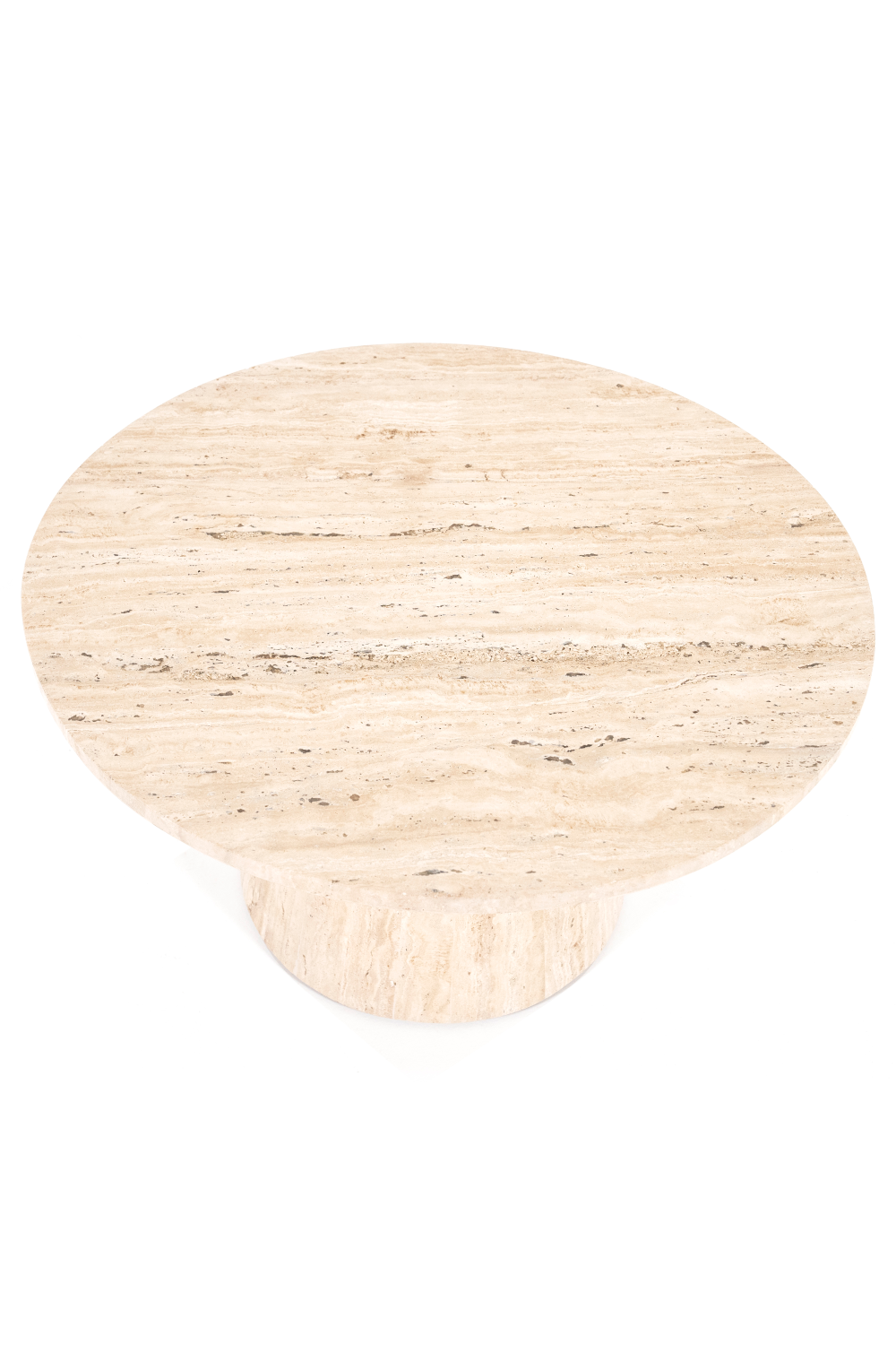 Travertine Pedestal Coffee Table | Oroa.com