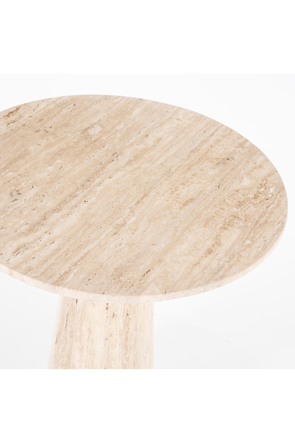 Travertine Pedestal Dining Table | Oroa.com