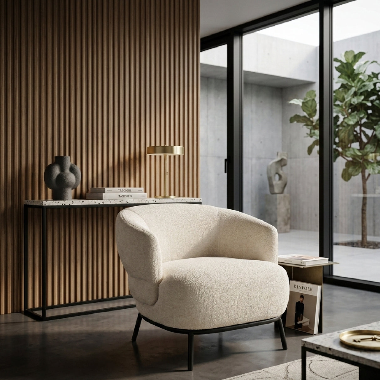 Minimalist Barrel Armchair | Oroa.com