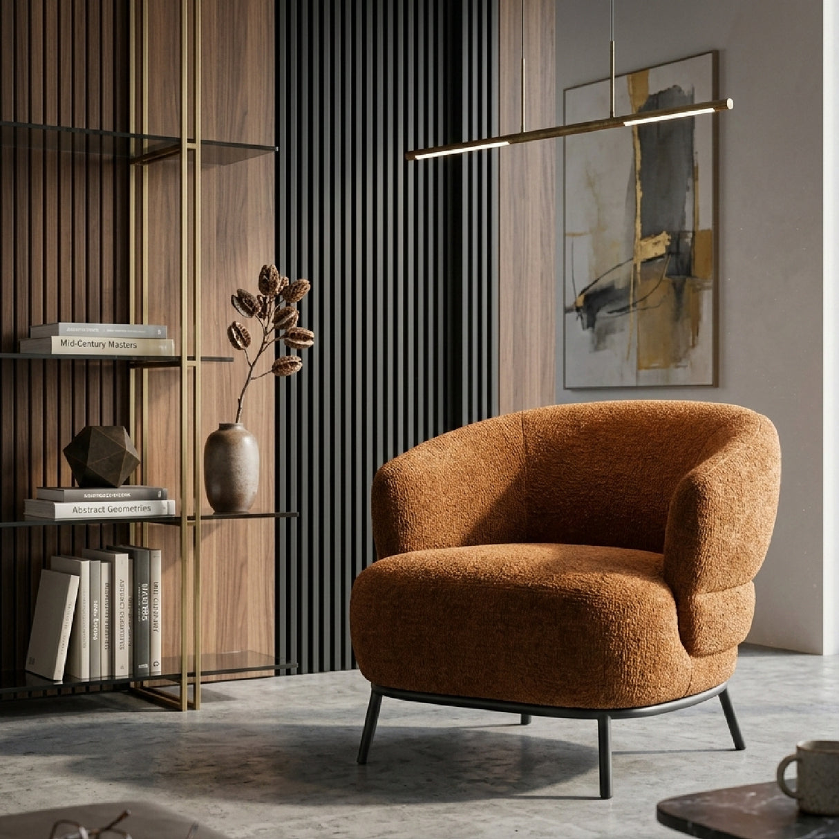Minimalist Barrel Armchair | Oroa.com