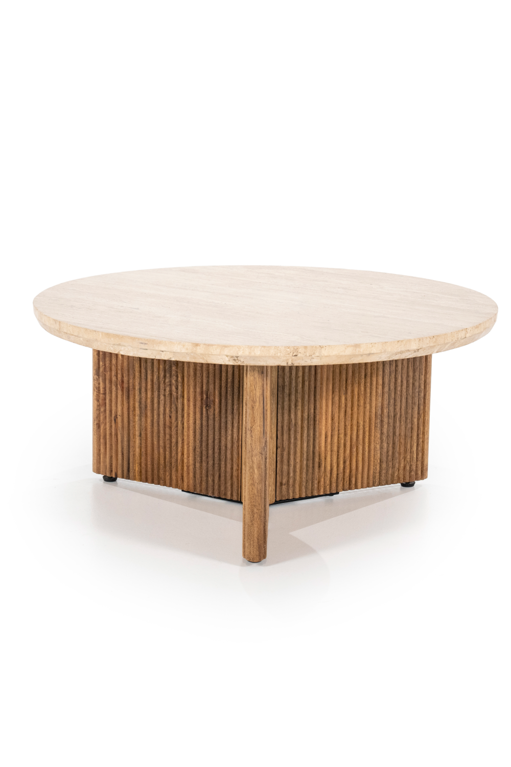 Round Mango Wood Coffee Table | Eleonora Sara | OROA.com