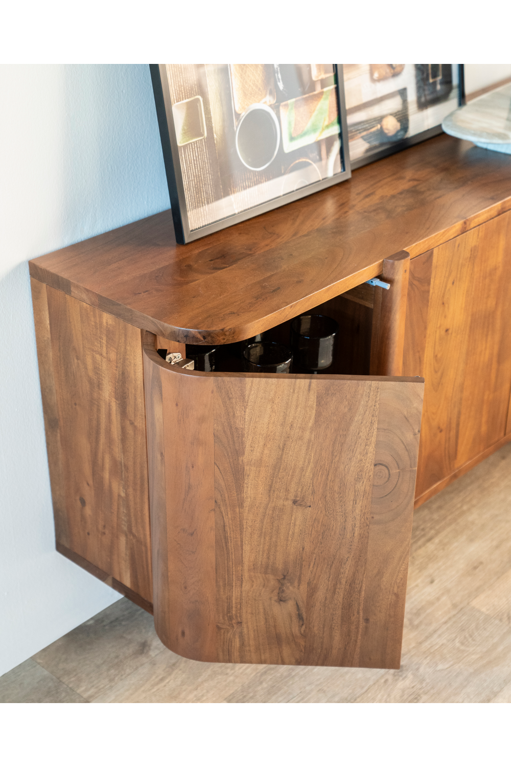 Modern Acacia 4-Door Sideboard | Oroa.com