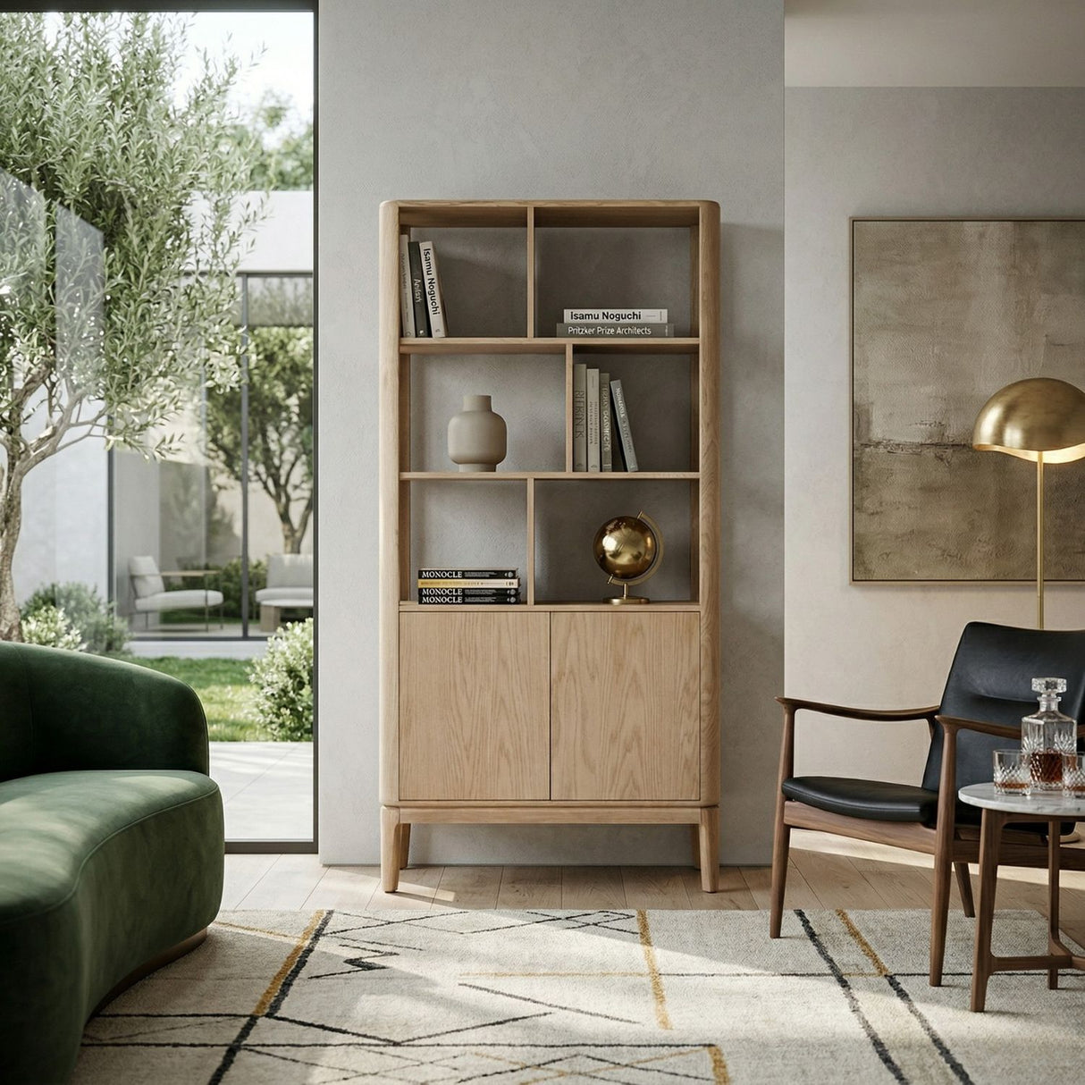 Oak 2-Door Bookcase | Oroa.com