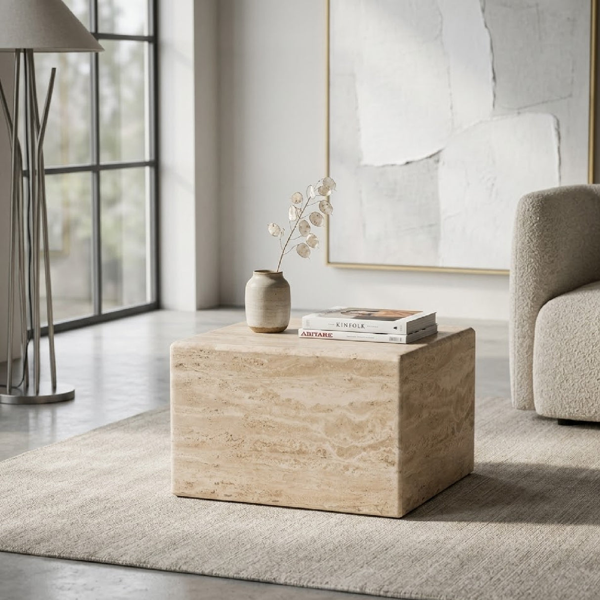 Square Travertine Coffee Table | Oroa.com
