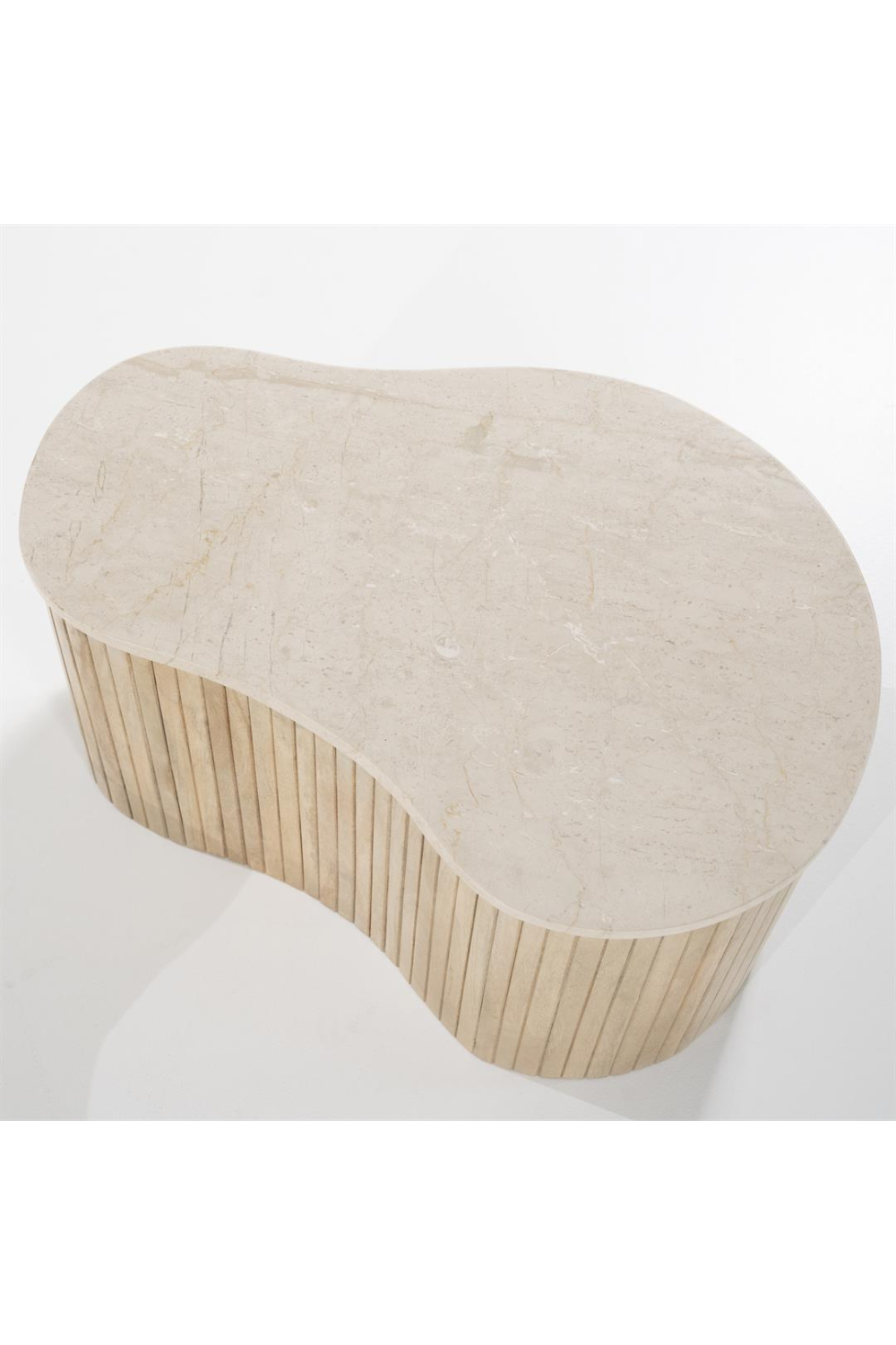 Fluted Wood Marble Side Table | Oroa.com