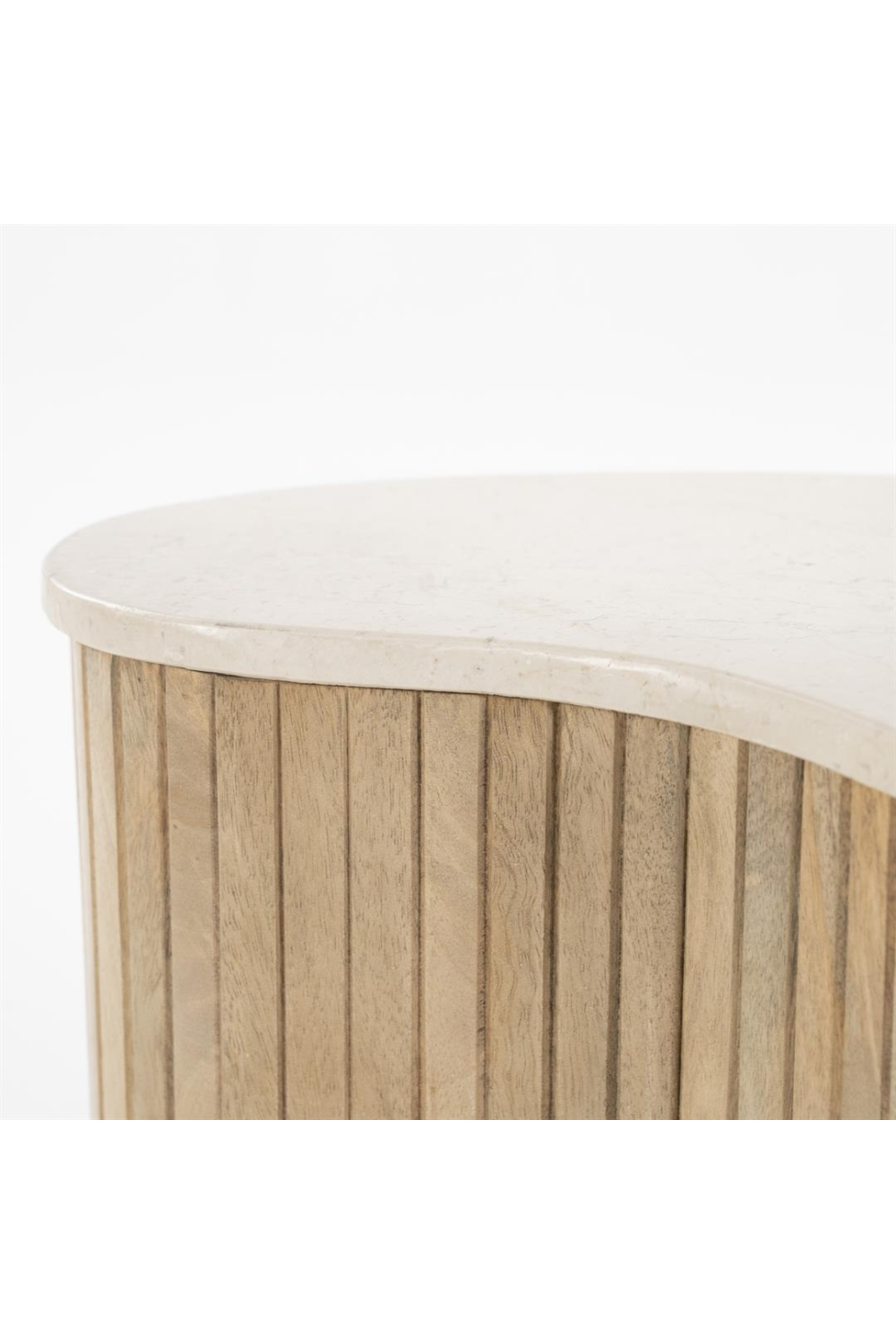 Fluted Wood Marble Side Table | Oroa.com