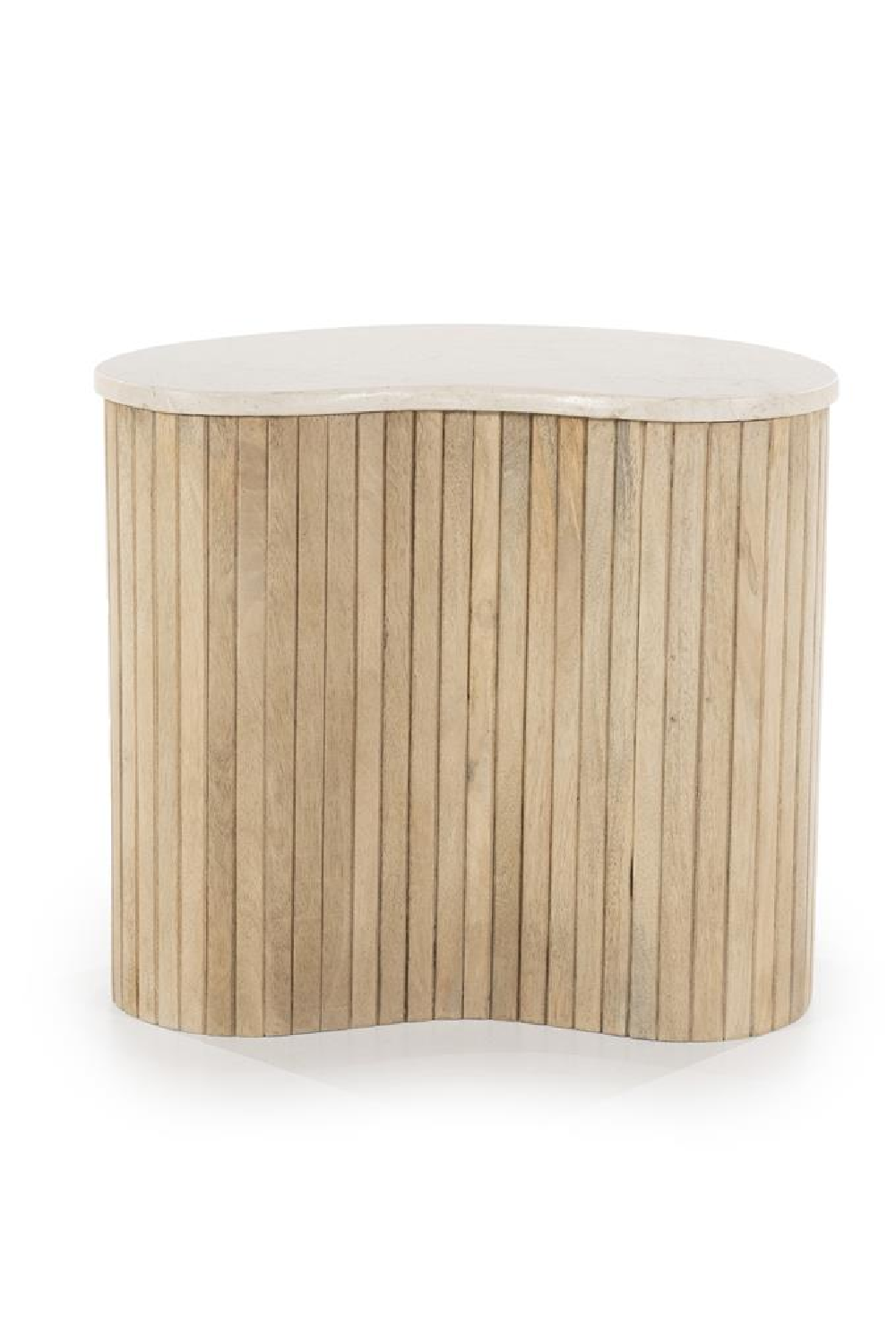 Fluted Wood Marble Side Table | Eleonora Kira | Oroa.com