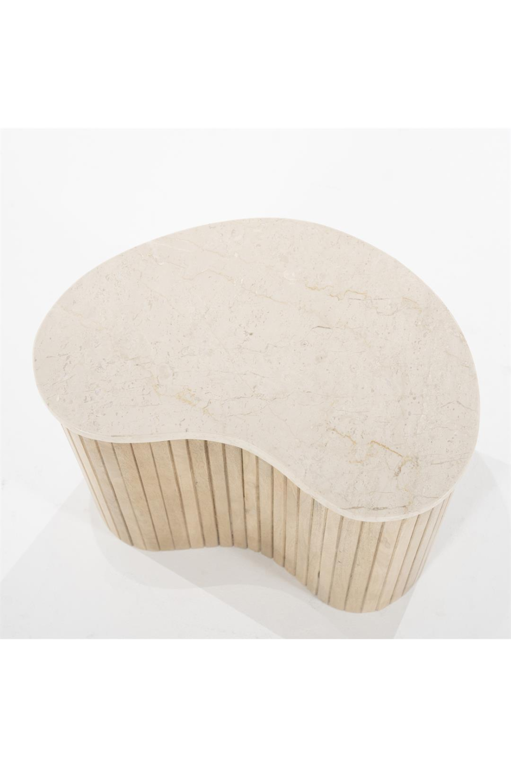Fluted Wood Marble Side Table | Eleonora Kira | Oroa.com
