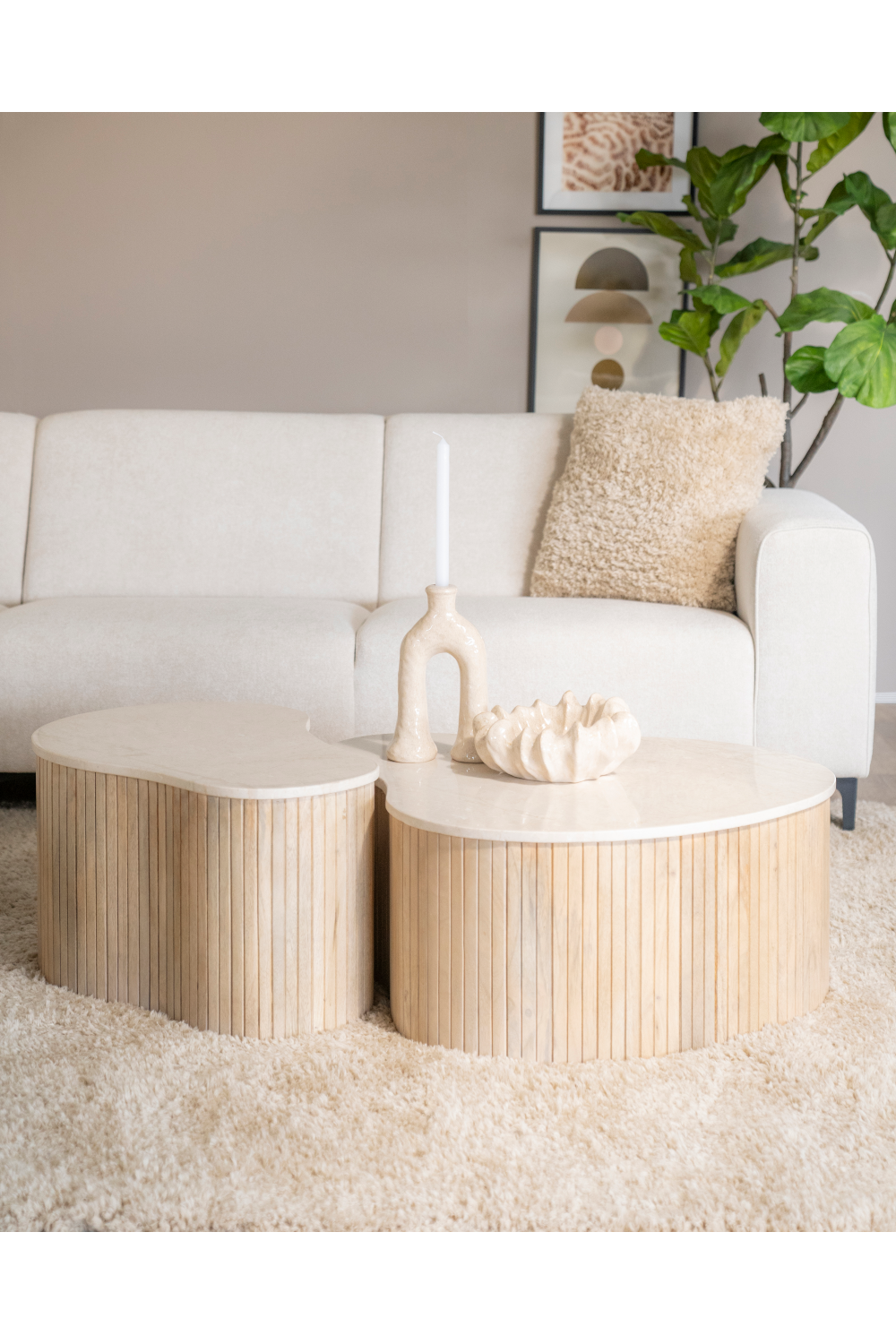 Fluted Mango Coffee Table S | Oroa.com