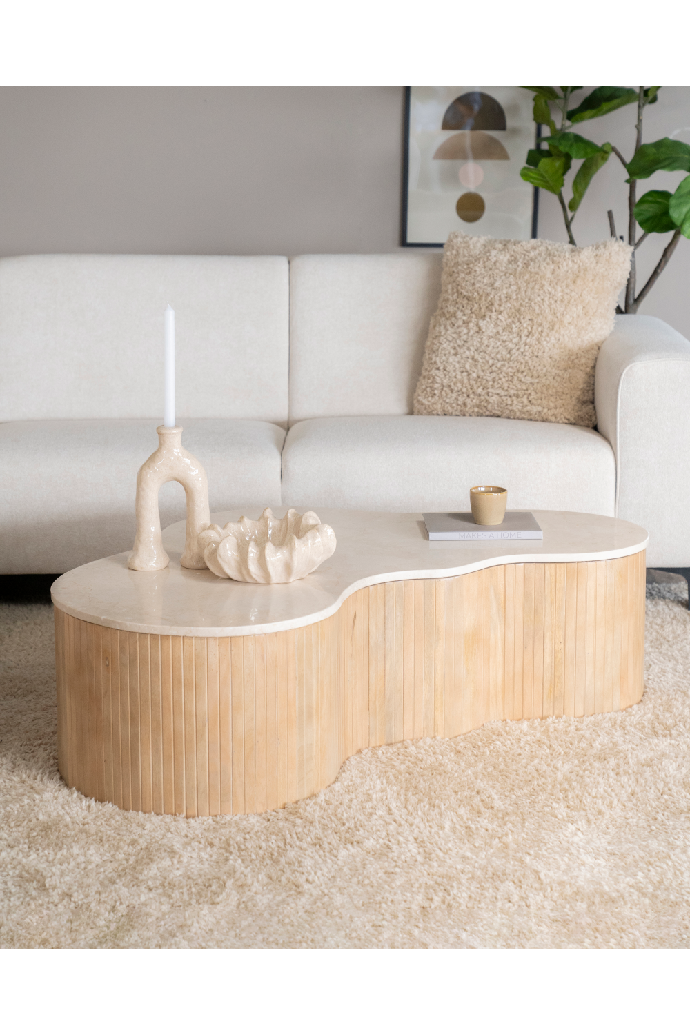 Fluted Mango Coffee Table S | Oroa.com