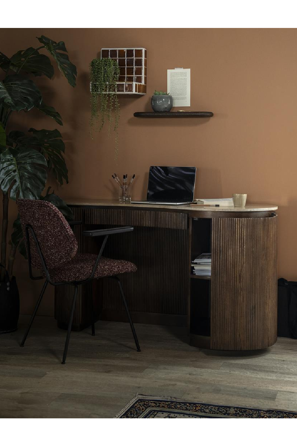 Organic Shape Travertine Desk | Oroa.com
