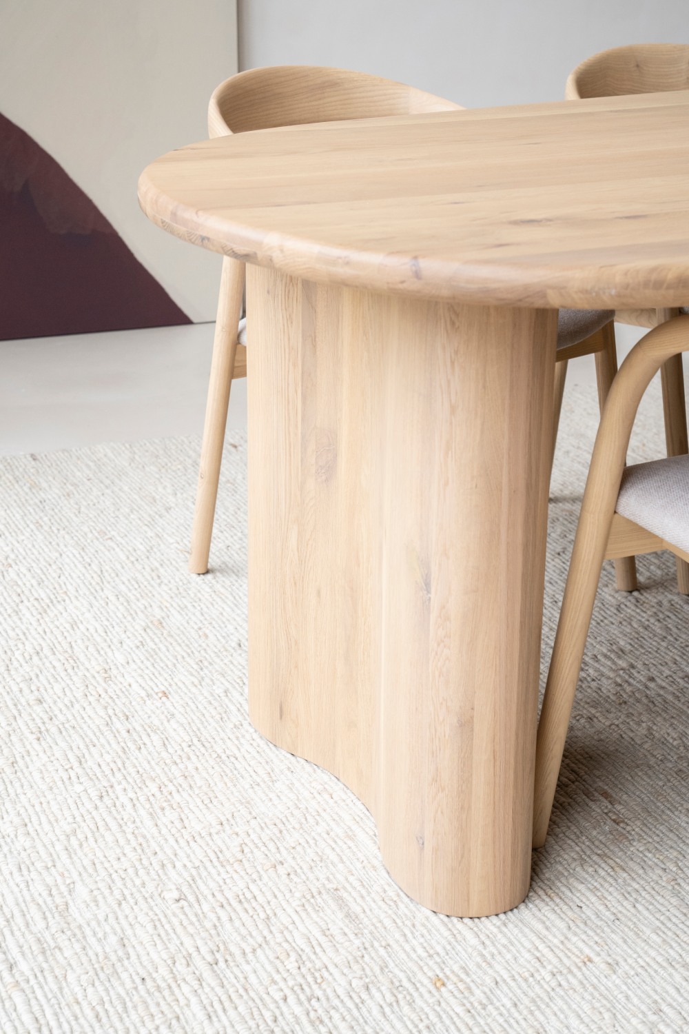Varnished Oak Organic Dining Table | Oroa.com