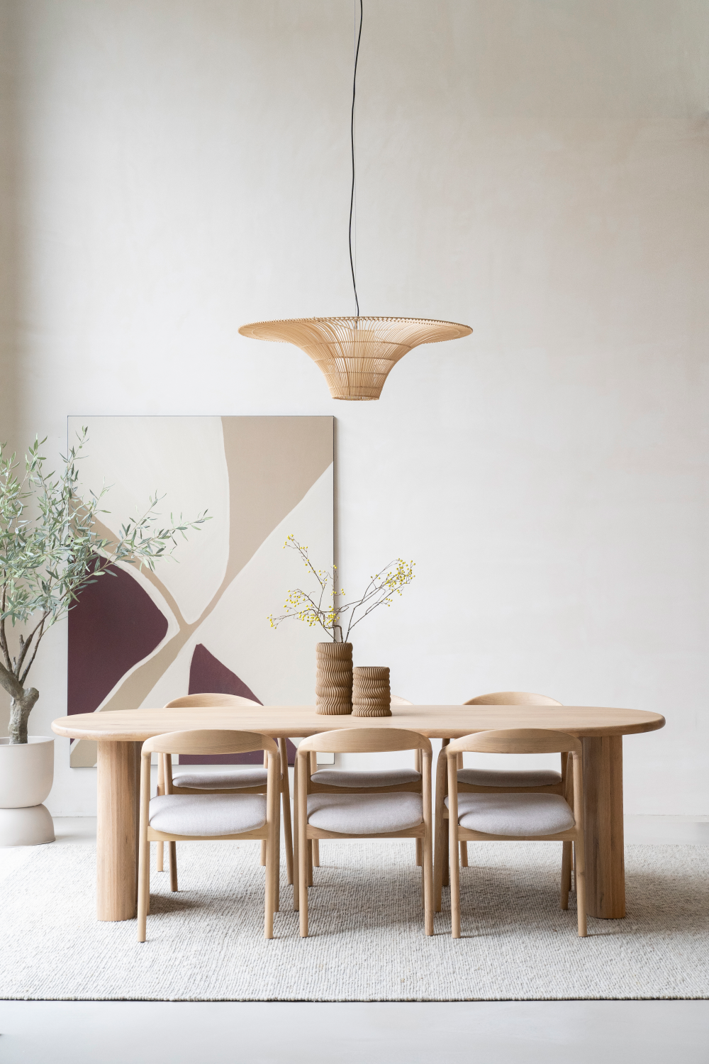 Varnished Oak Organic Dining Table | Eleonora Josh | OROA.com