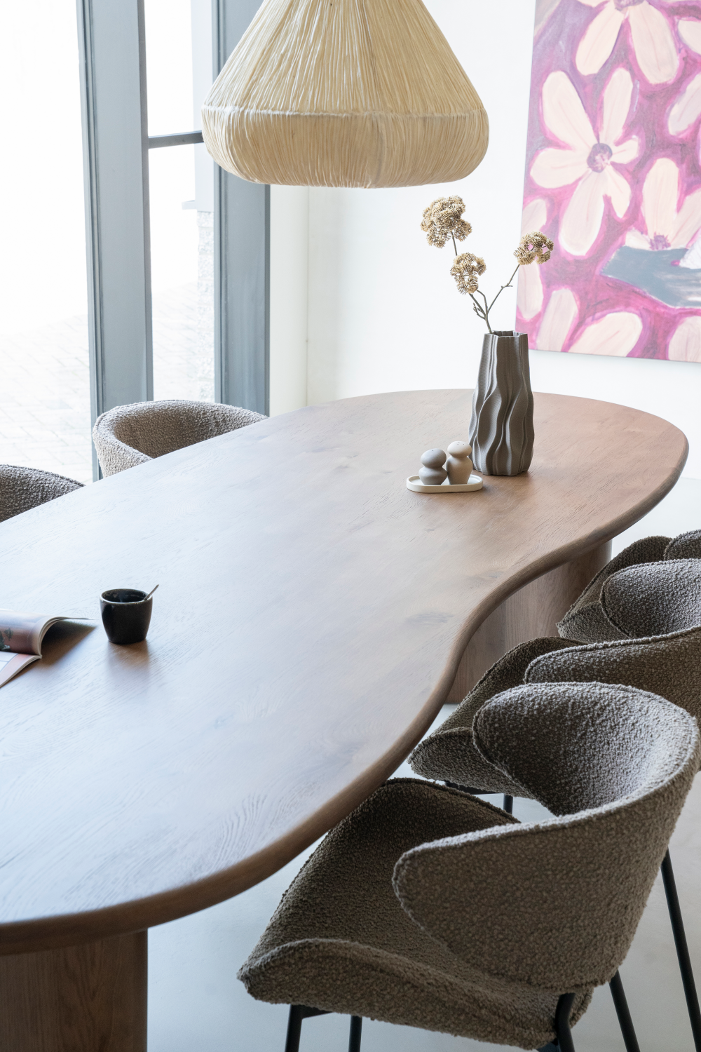 Varnished Oak Organic Dining Table | Oroa.com