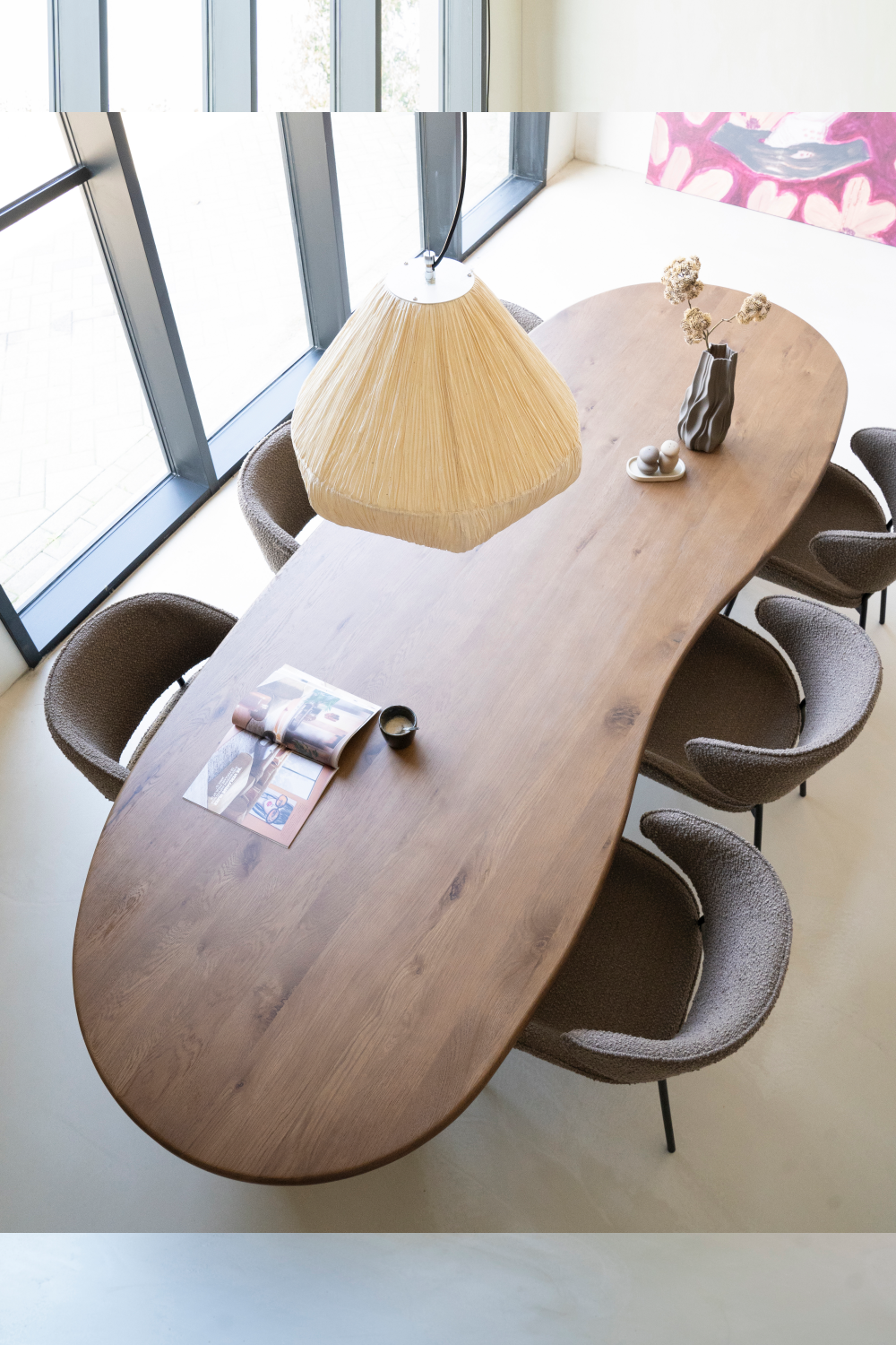 Varnished Oak Organic Dining Table | Oroa.com
