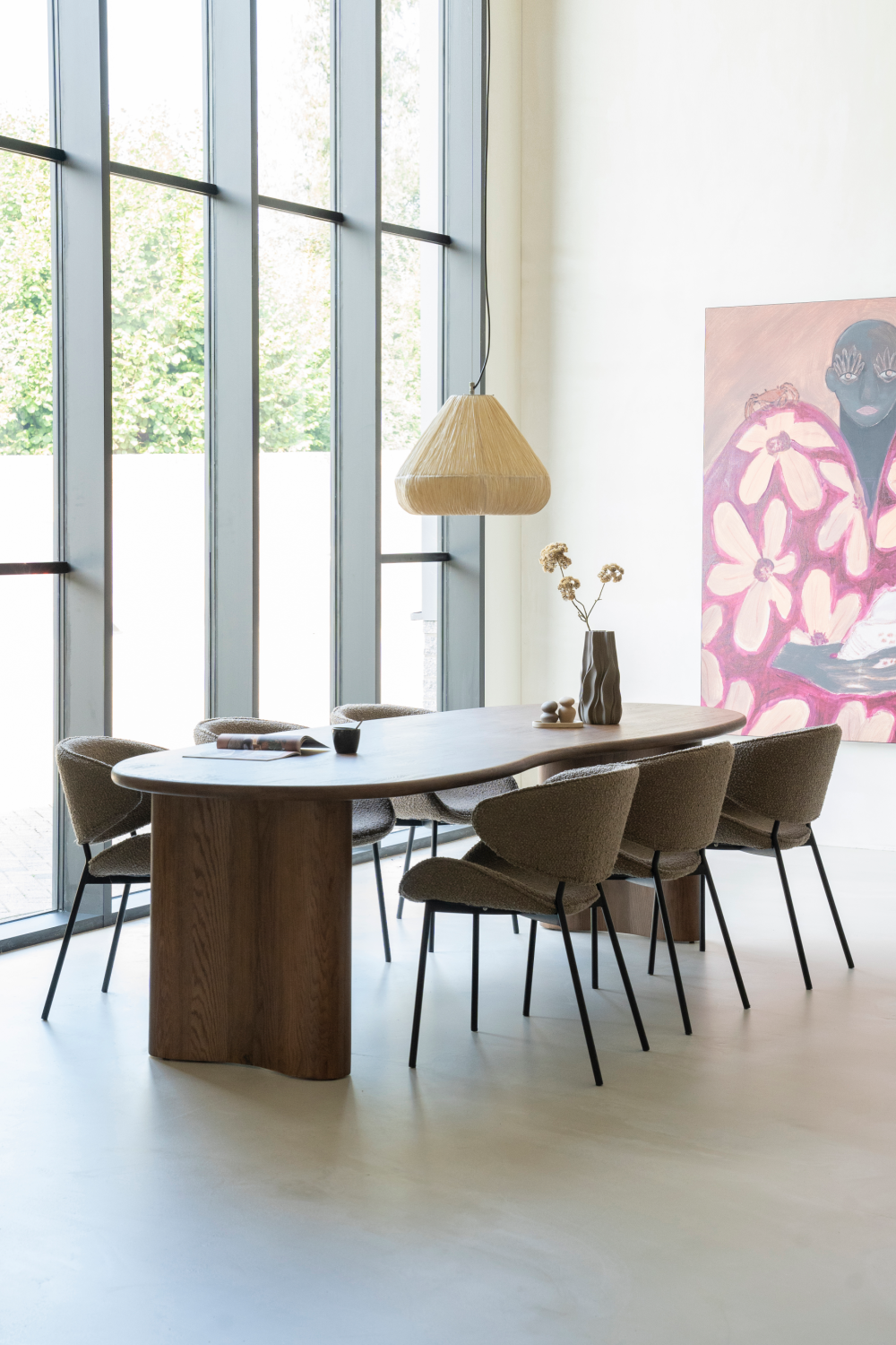 Varnished Oak Organic Dining Table | Oroa.com