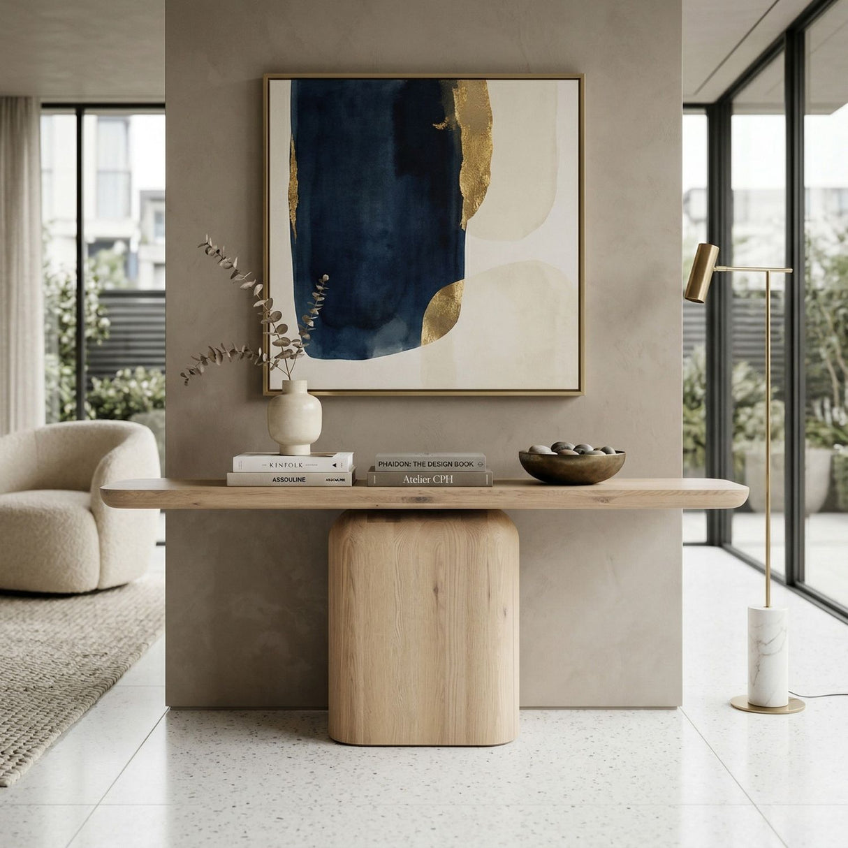 Central-Based Oak Console Table | Oroa.com