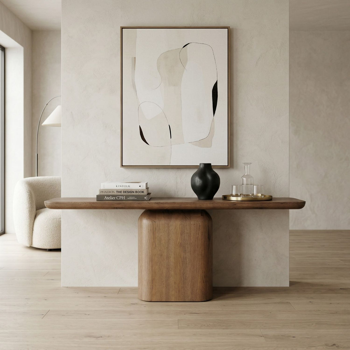 Central-Based Oak Console Table | Oroa.com