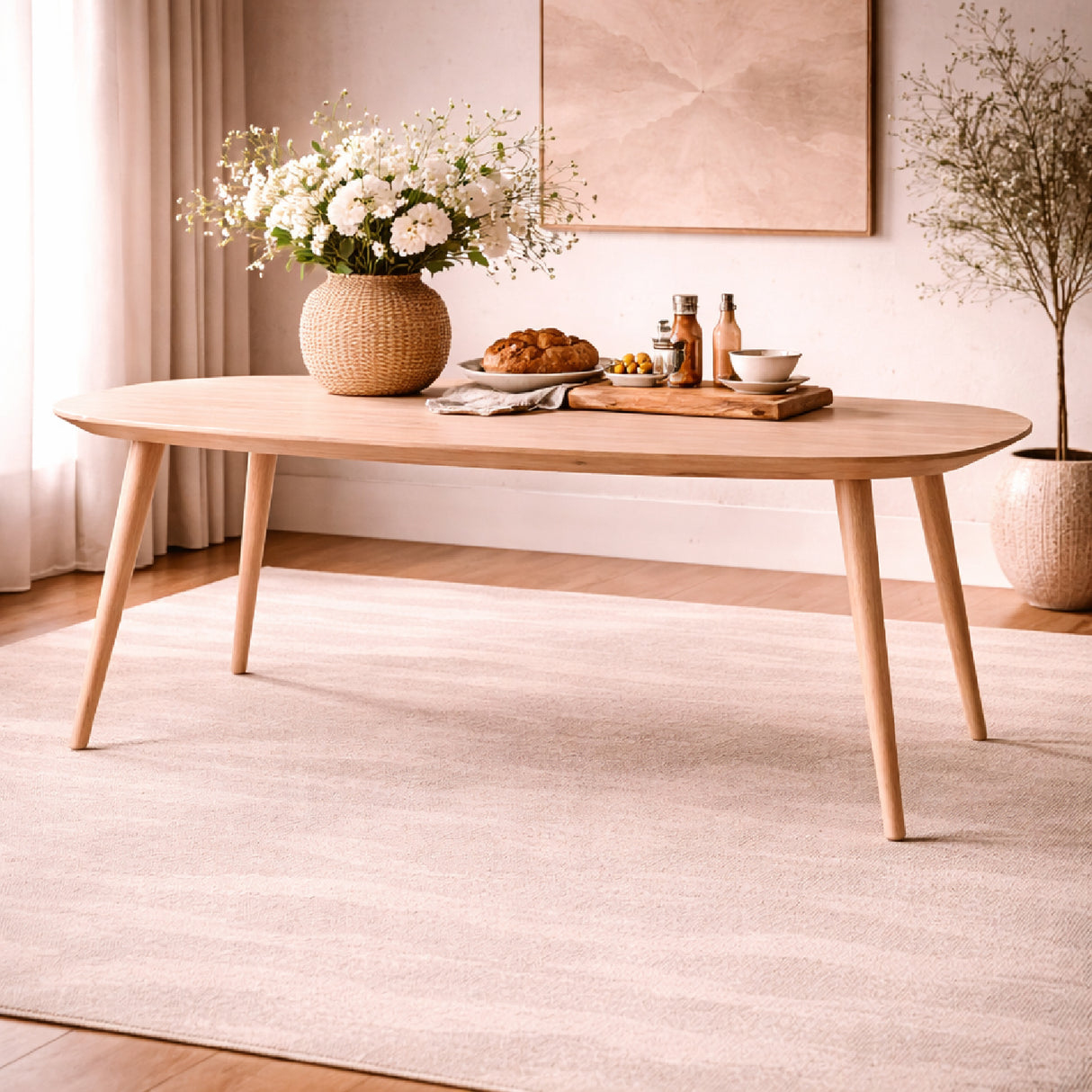 Lacquered Oak Oval Dining Table | Oroa.com