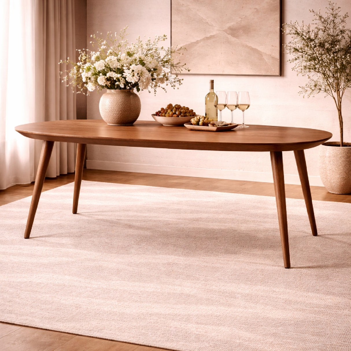 Lacquered Oak Oval Dining Table | Oroa.com
