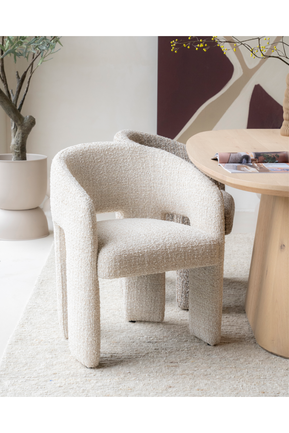 Curved Back Lounge Dining Chair | Eleonora Hamilton | OROA.com