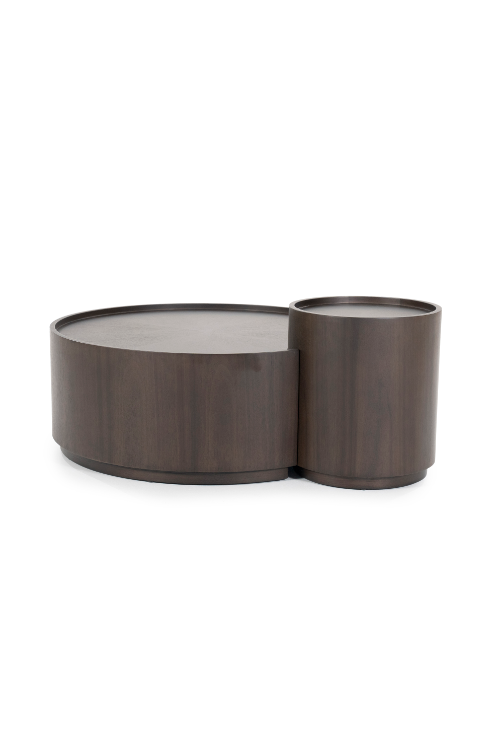 Walnut Round Nesting Coffee Tables (2) | Eleonora Max | OROA.com