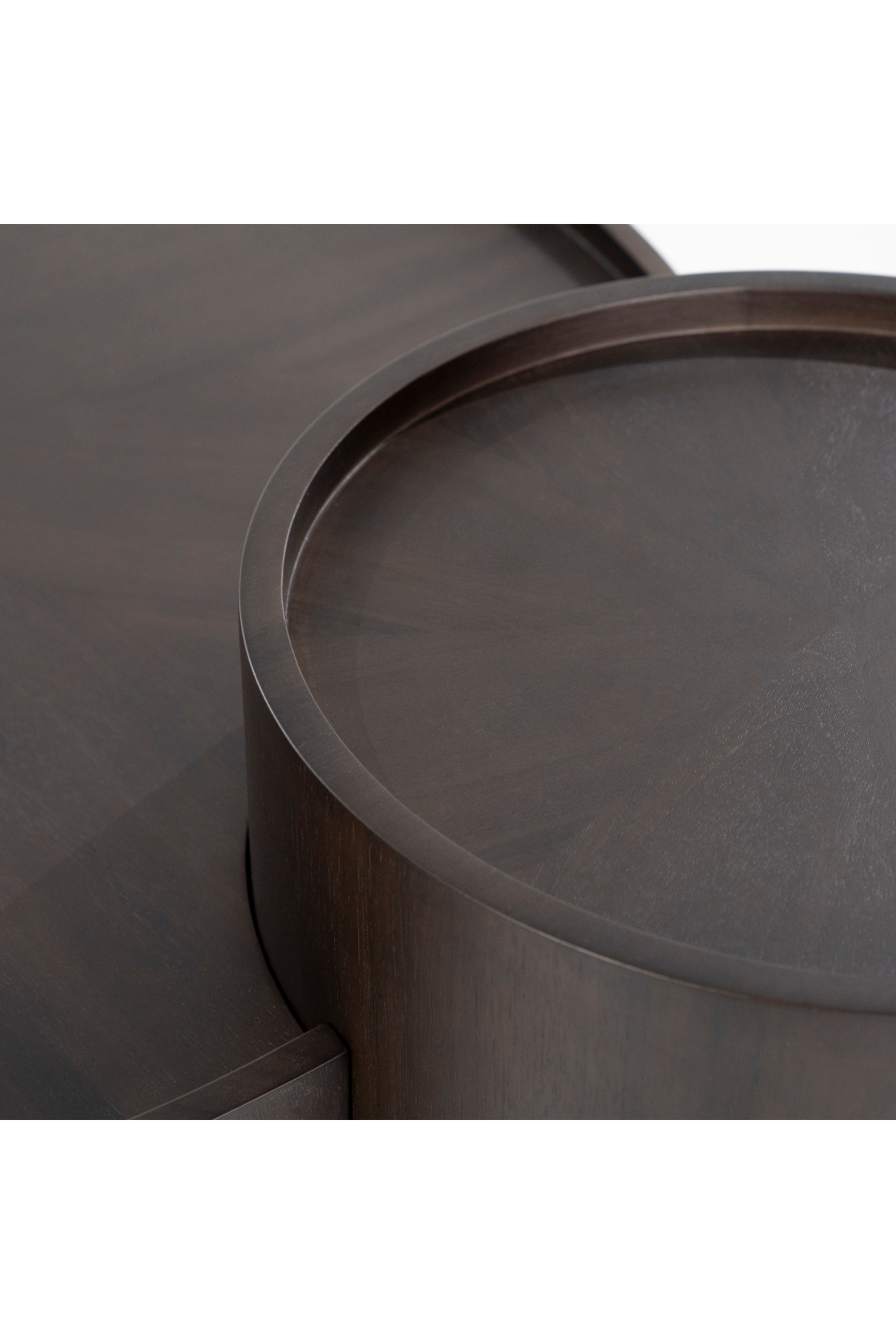 Walnut Round Nesting Coffee Tables (2) | Oroa.com