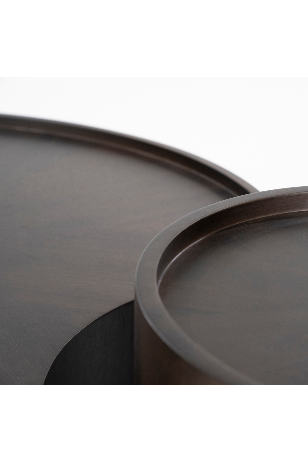 Walnut Round Nesting Coffee Tables (2) | Eleonora Max | OROA.com
