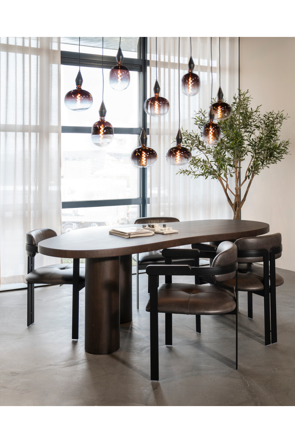 3-Legged Walnut Dining Table | Oroa.com