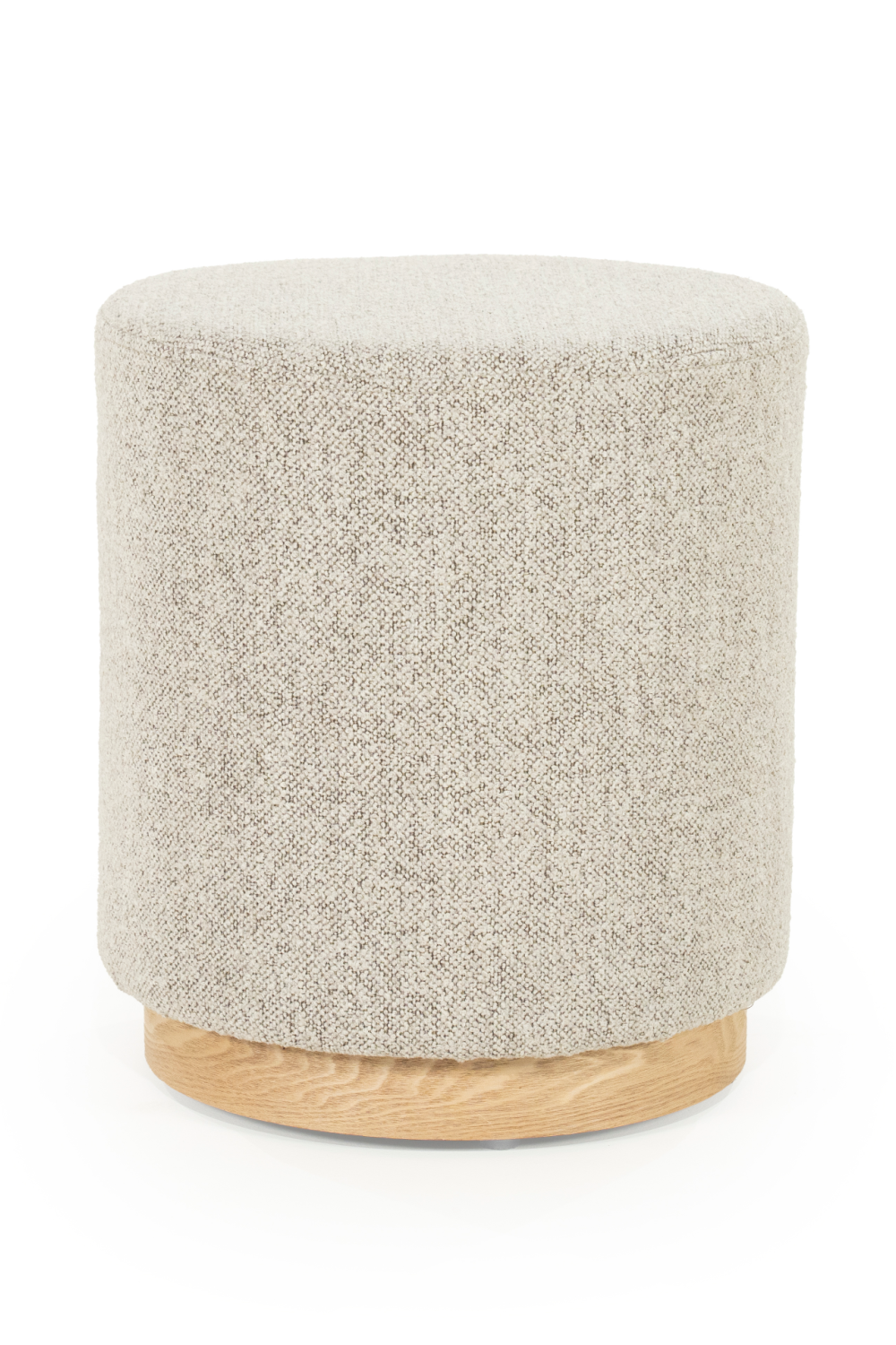 Cylindrical Taupe Fabric Ottoman | Eleonora Avah | OROA.com