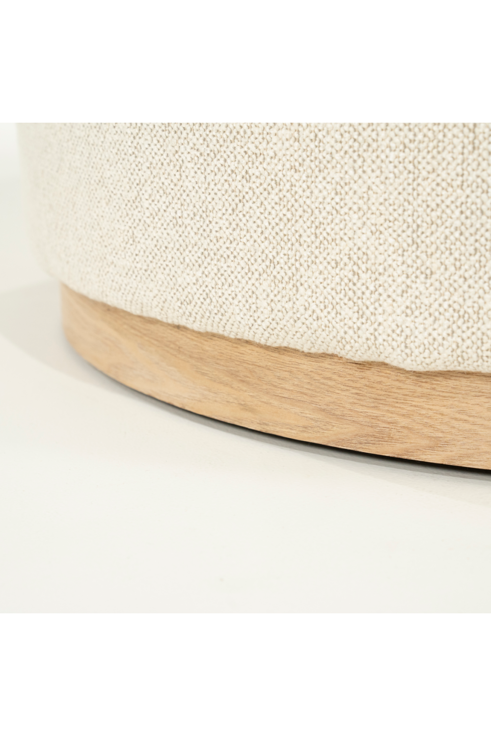 Cylindrical Beige Fabric Ottoman | Oroa.com