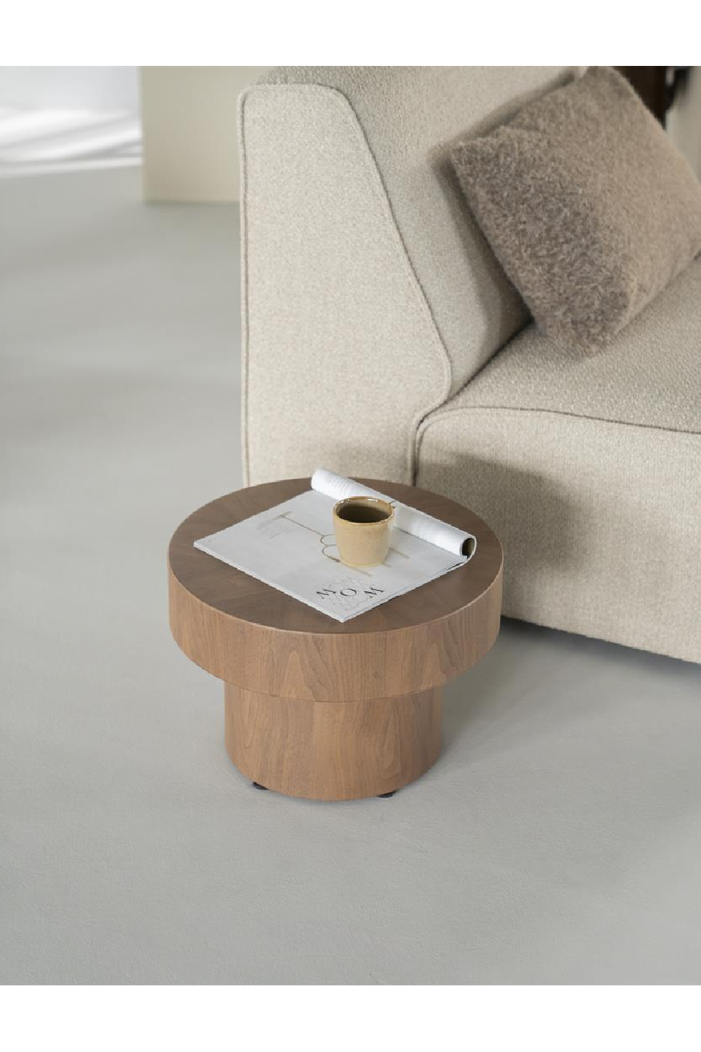 Round Walnut Side Table | Eleonora Bobbie | Oroa.com
