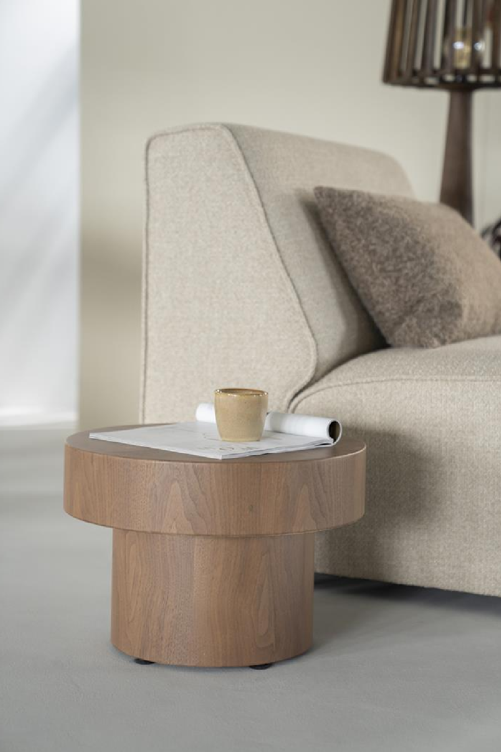 Round Walnut Side Table | Oroa.com