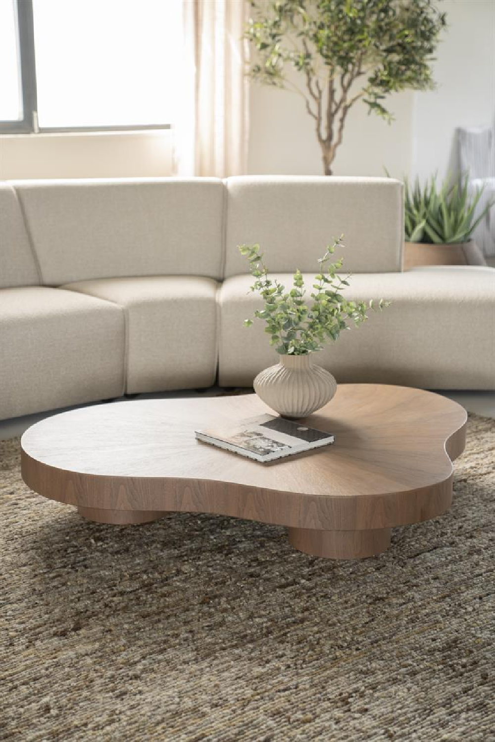 Organic-Shaped Walnut Coffee Table | Oroa.com