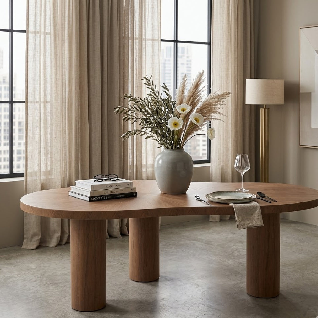 Organic-Shaped Walnut Dining Table | Oroa.com