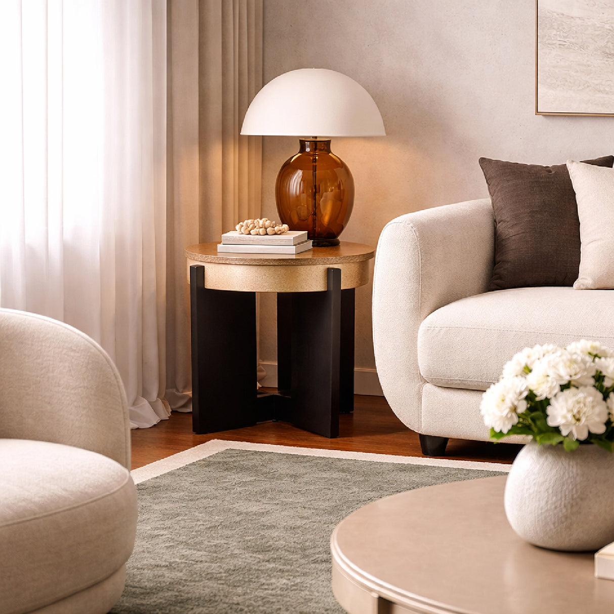 Modern European furniture - Shell Painting Side Table - www.oroa.com | Oroa.com