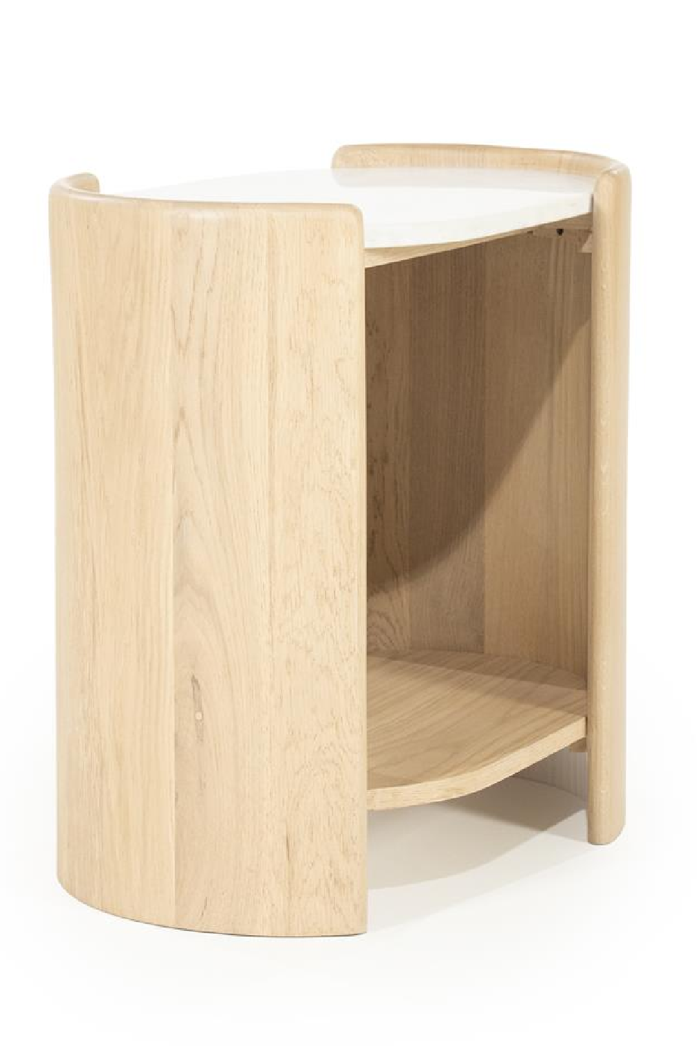 Oval White Marble Side Table | Oroa.com