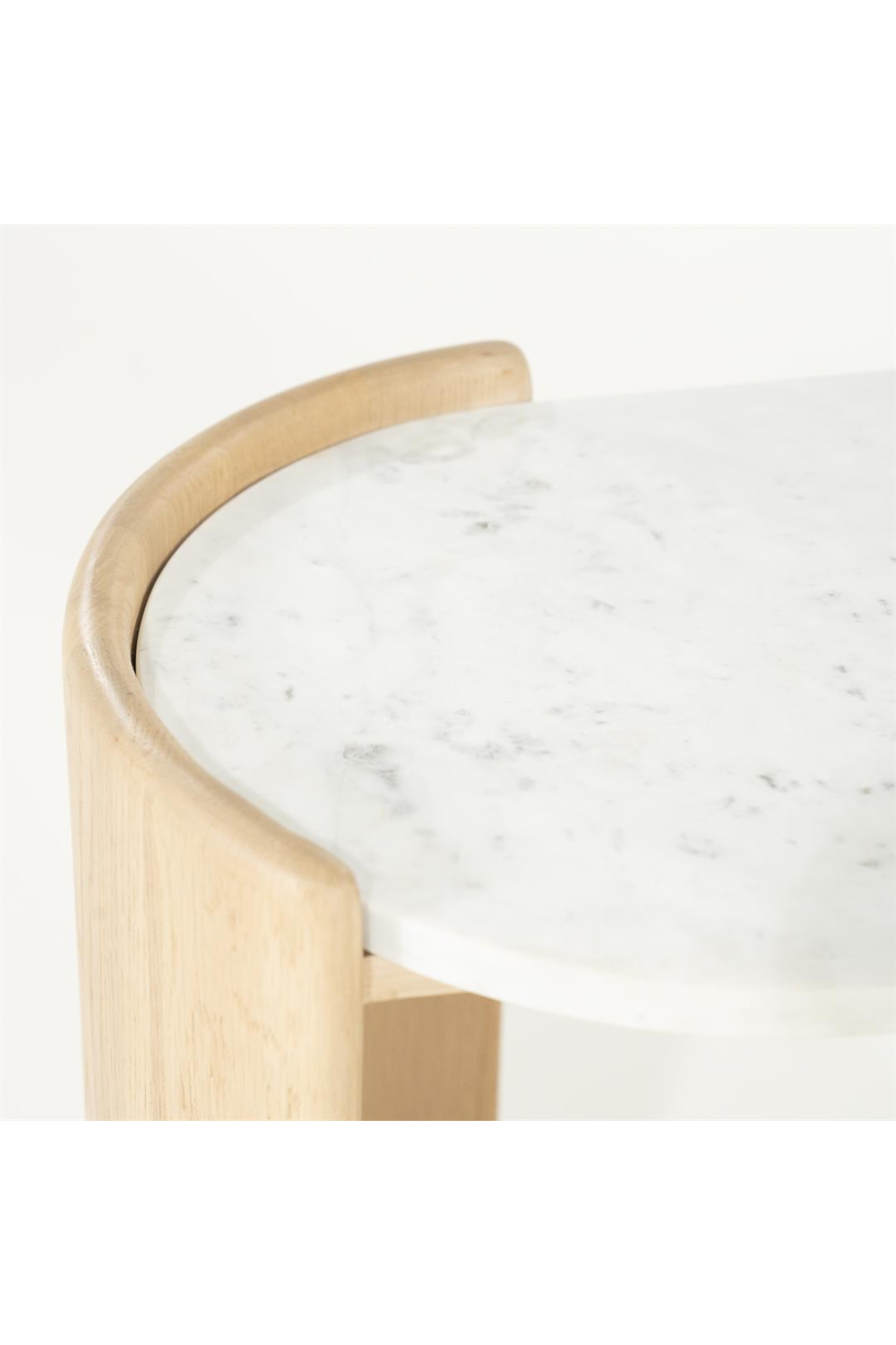 Oval White Marble Side Table | Oroa.com